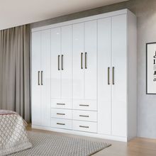 Guarda Roupa Casal 8 Portas 6 Gavetas Liverpool Santos Andirá Branco