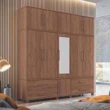 Guarda Roupa Mônaco Triplex 11 Portas 4 Gavetas cor Jatobá