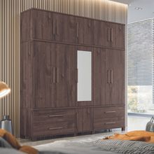 Guarda-Roupa Mônaco Triplex Ébano com 11 Portas e 4 Gavetas