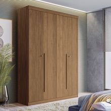 Guarda-Roupa Solteiro Buriti Jatobá com 4 Portas e 2 Gavetas
