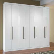 Guarda Roupa Casal 8 Portas 4 Gavetas Master Vip Santos Andirá Branco