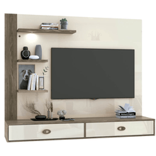 Painel de TV até 50 Polegadas Ferrara Cast./Off White com LED e 3 Prateleiras