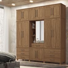 Guarda-Roupa Casal Londres Capelinha Jatobá com 13 Portas e 7 Gavetas