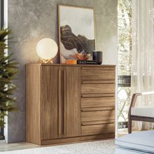 Cômoda Malaga Gold Jatobá com 2 Portas 5 Gavetas