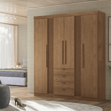 GUARDA ROUPA AURORA 04 PORTAS JATOBA SANTOS ANDIRA