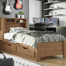 Cama Solteiro Invicta Jatobá com 2 Gavetas