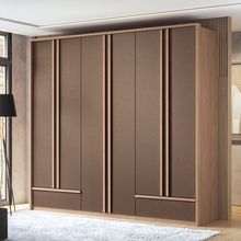 GUARDA ROUPA TORINO 06 PORTAS WOOD COM COURO SANTOS ANDIRA