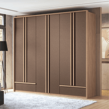 GUARDA ROUPA TORINO 06 PORTAS COM PES WOOD COM COURO SANTOS ANDIRA