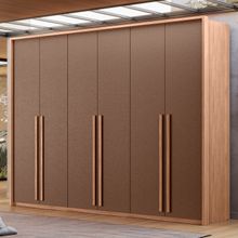 GUARDA ROUPA GENOVA 06 PORTAS WOOD COM COURO SANTOS ANDIRA